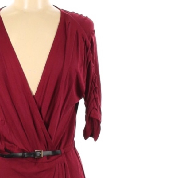 Max Studio V Neck Belted Draped Casual Dress NWT - Picture 4 of 4